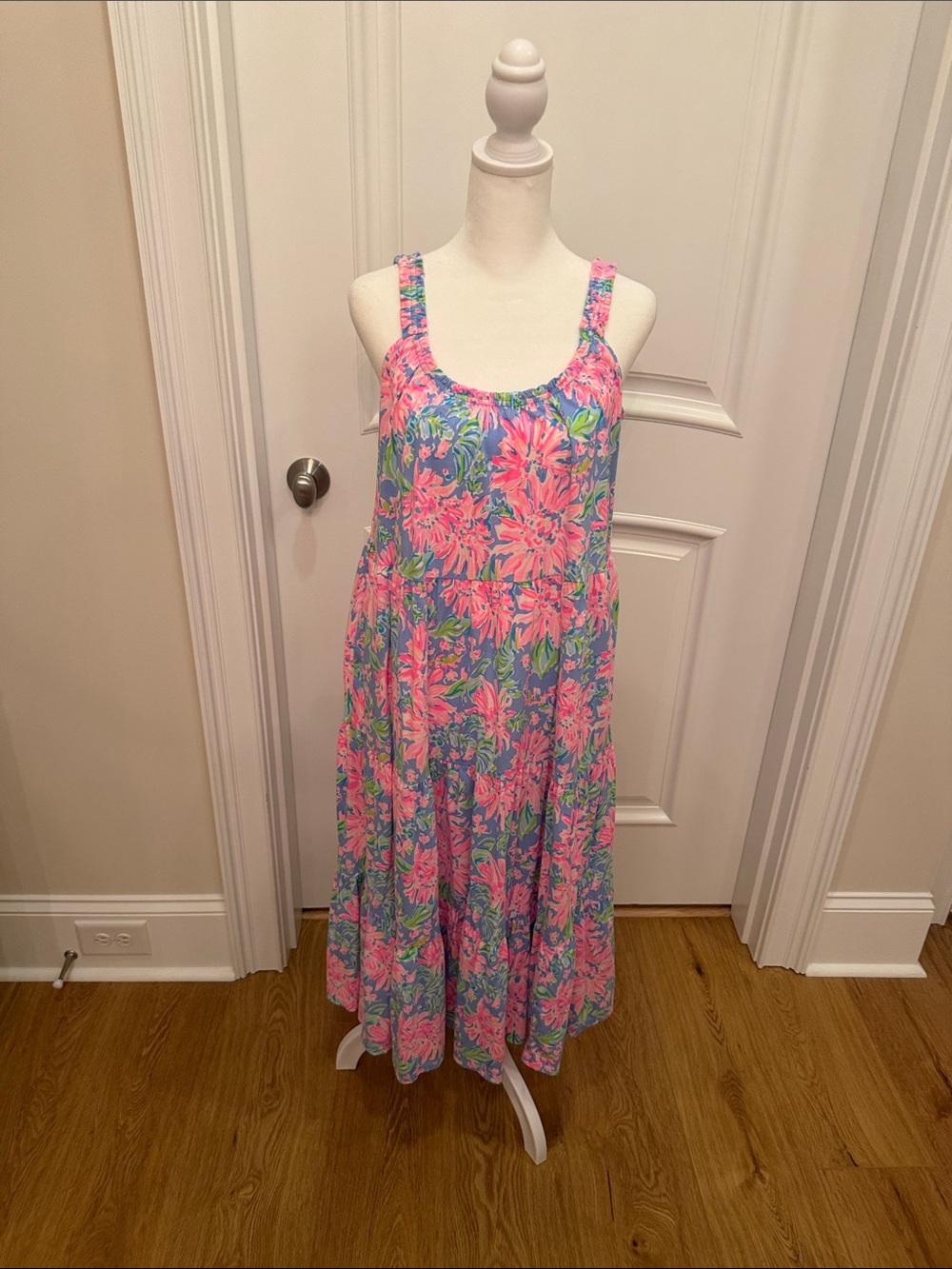 Lilly Pulitzer Loro Midi Dress in “Blue Peri Sunrise Bay”